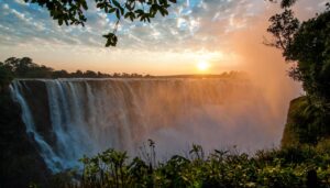 Sunrise over the Victoria Falls