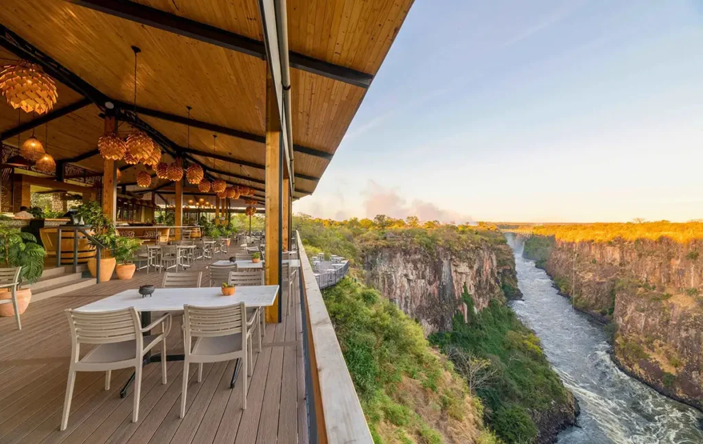 The Lookout Café Victoria Falls with gorge view and breakfast