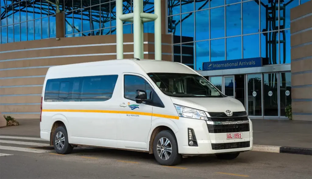 Wild Horizons guide welcoming guests at Victoria Falls International Airport arrivals