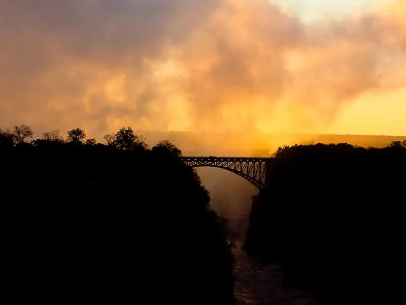 Victoria Falls Bridge spanning the Batoka Gorge between Zimbabwe and Zambia